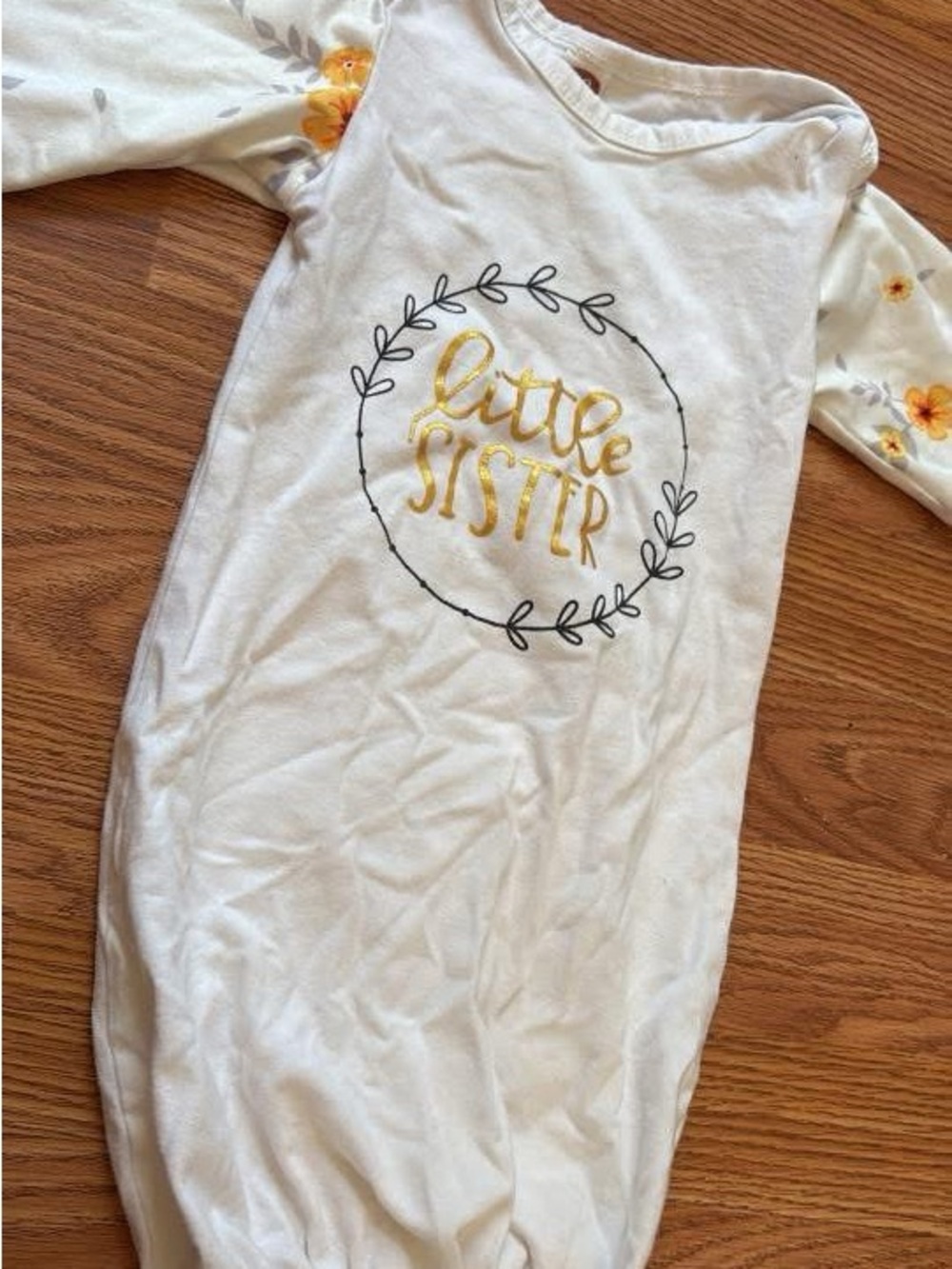 Little Sister White and Yellow Kids Pajama Gown